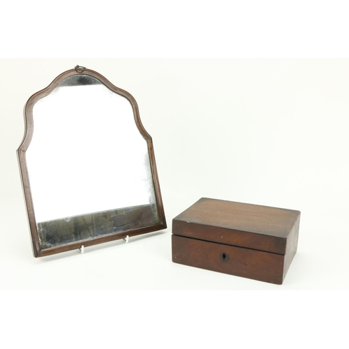 52 - A good quality small 19th Century inlaid rosewood Wall Mirror, with original glass plate; and a smal... 
