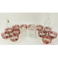 A collection of antique and other Cutglass: including a suite of finger bowls, decorated with red vi... 