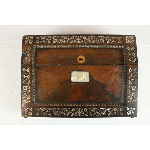 239 - A 19th Century rosewood and mother-o-pearl inlaid Ladies Writing Slope, with inscription 'Sarah Haug... 