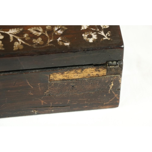 239 - A 19th Century rosewood and mother-o-pearl inlaid Ladies Writing Slope, with inscription 'Sarah Haug... 