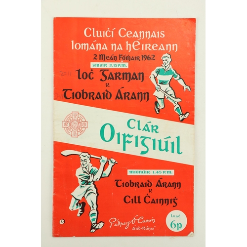 686 - Wexford V. Tipperary, 1962G.A.A.: Hurling 1962, Clar Oifigiuil Craobh Iomanna na hEireann, Croke Par... 