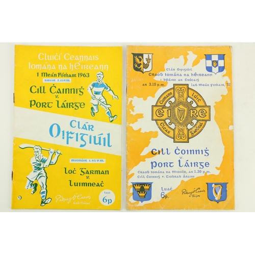 687 - All-Ireland Hurling Finals 1957 & 1963G.A.A.: Hurling, Official Match Programmes to include:* Ki... 