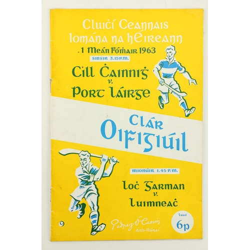 688 - Kilkenny V. Waterford, 1963G.A.A.: Hurling 1963, Clár Oifigiúil Craobh ... 