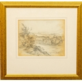 Diana Monsell, Irish (1814-1851) Pencil Sketch, “Farnham from Mount Orange”, approx. 23 ... 
