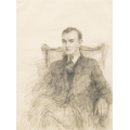 John Butler Yeats, RHA  (1839-1922)“Portrait of a Young Gentleman seated”, pen and ink, 50 x 38cms (... 