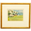 Mildred Anne Butler, R.A., R.W.S., (1858-1941) Watercolour, “Cattle in a Meadow under Apple Blossom”... 