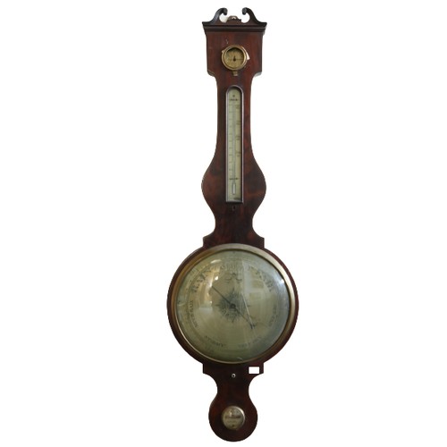 968 - A 19th Century large mahogany framed Wheel Barometer, with engraved dial by A. Rivolta, Chester, 120... 