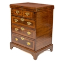 A George III style mahogany Bachelors Chest, with crossbanded lift top over two short and three long... 