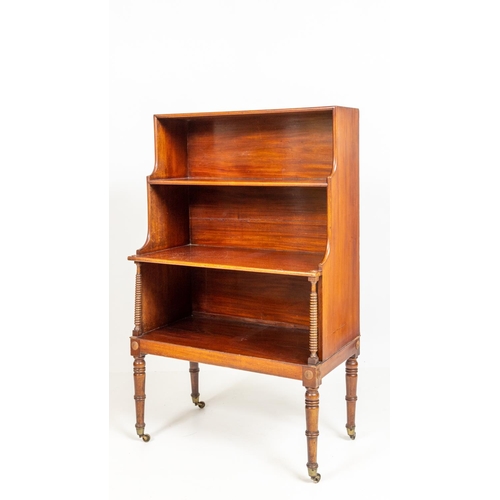 233 - An unusual small George IV period mahogany Waterfall Bookcase, with three graduating shelves and bea... 