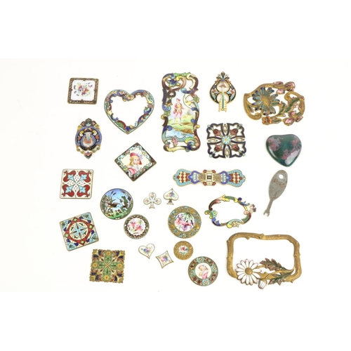 737 - A collection of various unusual colourful enamel Pieces and mounts, approx. 15. (15)... 