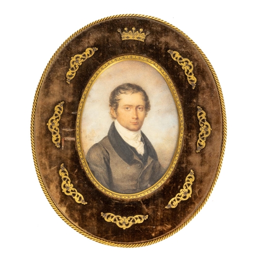 826 - Candide Blaize (1795 - 1855)Oval miniature Portrait, 