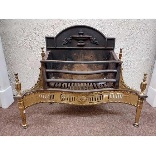 176 - An attractive Georgian style Fire Basket, decorated in the Adams taste with pierced brass decoration... 