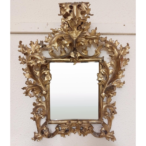 184 - An attractive 19th Century giltwood Italian 'Florentine' type Frame, with mirror inset, with open sc... 