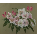 Caryl Lucas-Chement (XX-XXI)'Pink Flowers,' pastel, on buff paper, 21 1/2' x 17 3/4' (54cms x 45cms)... 