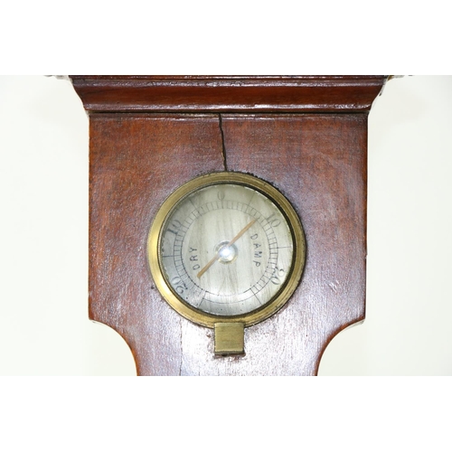 225 - A late 19th Century mahogany Wheel Barometer, by Negretti & Zambra, with divided pediment over t... 