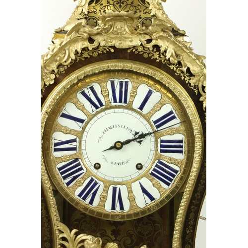 245 - A fine and impressive 19th Century French Clock, by Charles le Roy, Paris, the boulle case with wing... 