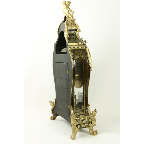 245 - A fine and impressive 19th Century French Clock, by Charles le Roy, Paris, the boulle case with wing... 