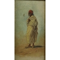 J.C. - late 19th Century'Portrait Study of an Arab Man,' O.O.Board, signed with initials, J.C. 8 1/2... 