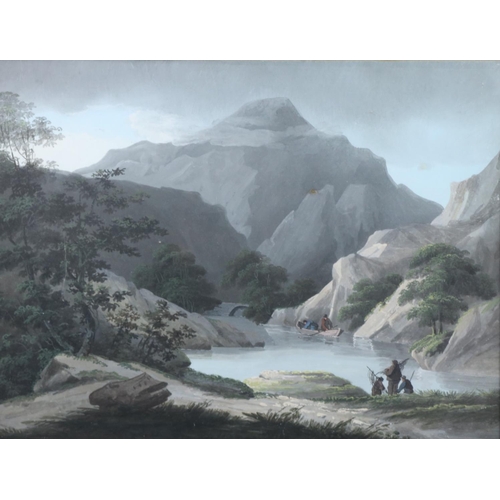 31 - Thomas Walmsley (1763-1806)'Fishermen and Figures in a Boat at the Entrance to the Pass, Abbinglaypl... 