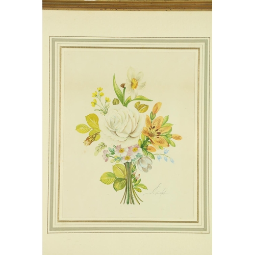 352 - A pair of early 20th Century Watercolours, each depicting colourful floral bouquets and indistinctly... 