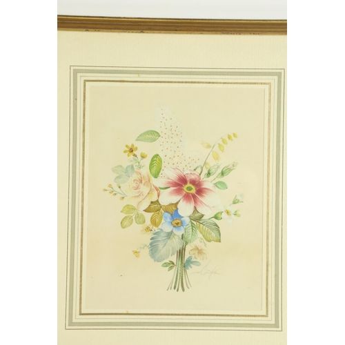 352 - A pair of early 20th Century Watercolours, each depicting colourful floral bouquets and indistinctly... 