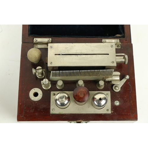 366 - A rare early British electric shock Therapy Machine, in mahogany case, 6 1/2