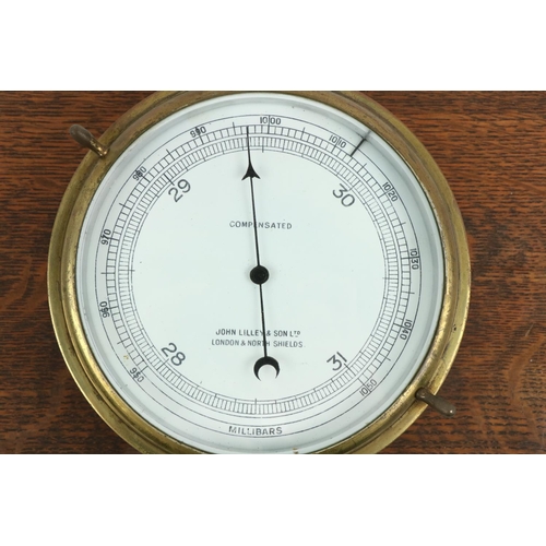 385 - A circular bass compensated Ships Barometer, by John Lilley & Son, Limited, London & North S... 