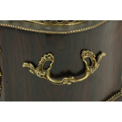 418 - A very attractive serpentine shaped French marquetry and brass mounted Jardinière, with pierced bras... 