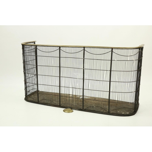 422 - A 19th Century brass Nursery Fender, with wire work mesh panel, 18