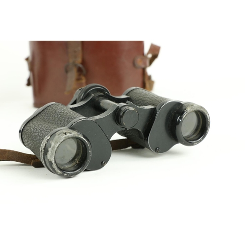 442 - A pair of Binoculars, by Faria Freres, Paris, in original leather case; and a leather cased Telescop... 