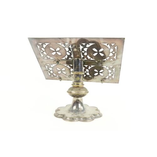 450 - A silver plated Church Altar Lectern or Bible Stand, on octagonal stem base, 15