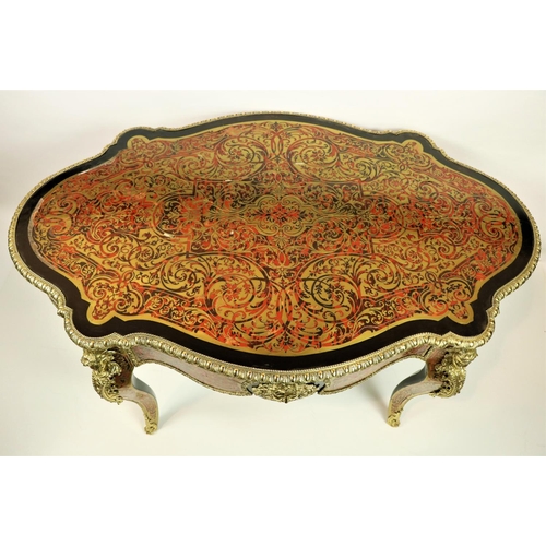 465 - A fine 19th Century French Boulle Centre Table, of serpentine form by Tahin of Paris (stamped on loc... 