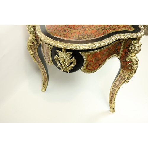 465 - A fine 19th Century French Boulle Centre Table, of serpentine form by Tahin of Paris (stamped on loc... 