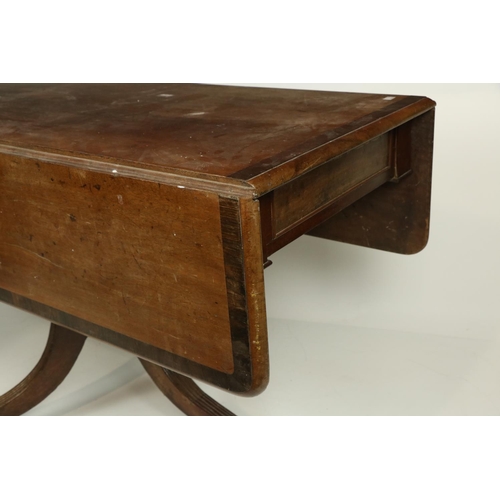 489 - A 19th Century mahogany and rosewood banded Pembroke Table, on tripod base, 52