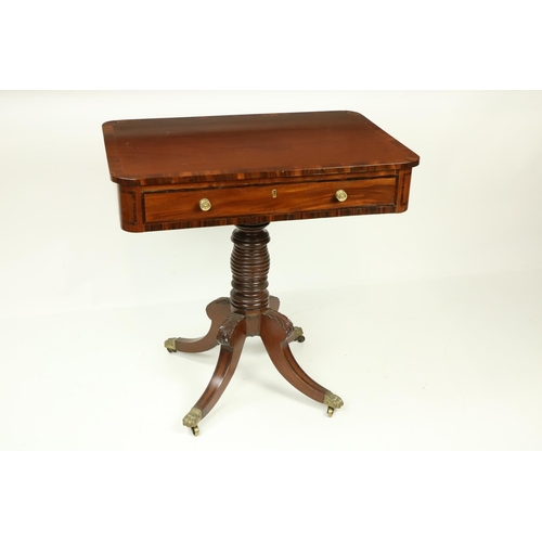 502 - An attractive Regency period inlaid and rosewood banded mahogany Occasional Table, the rectangular t... 