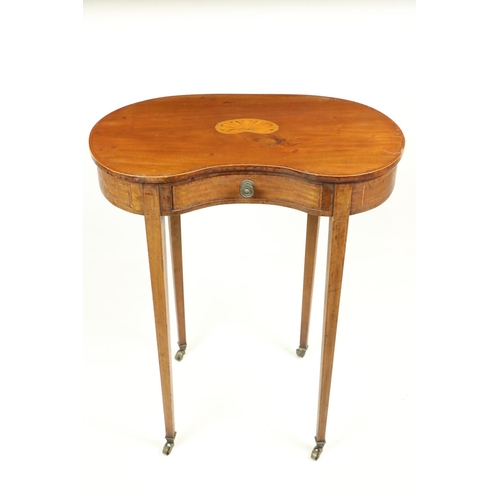 512 - An attractive 19th Century mahogany kidney shaped Occasional Table, with satin wood crossbanded edge... 