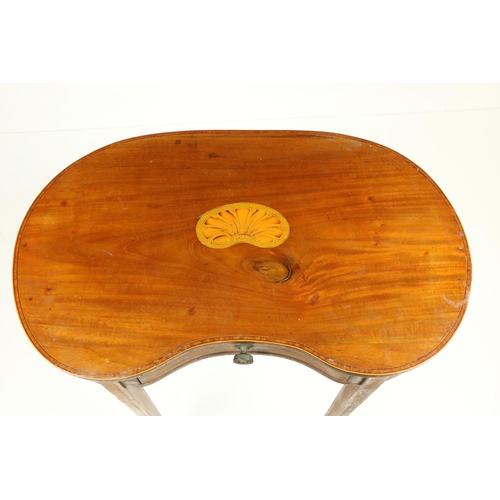 512 - An attractive 19th Century mahogany kidney shaped Occasional Table, with satin wood crossbanded edge... 