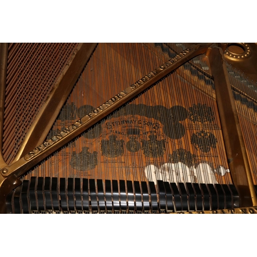 528 - An attractive rosewood cased Grand Piano, by Steinway and Sons (patent grand) New York and Hamburg, ... 