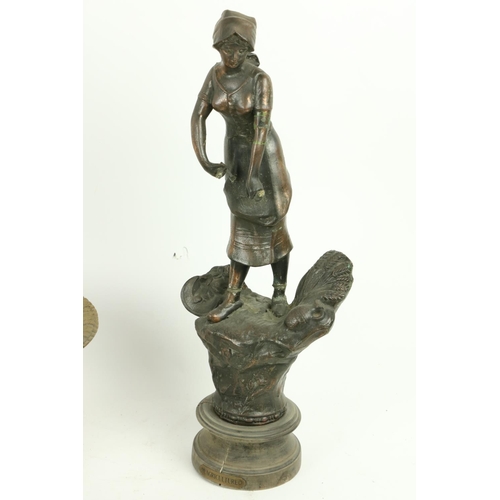 1013 - A pair of Spelter Figures, 'L'Agriculture' 18