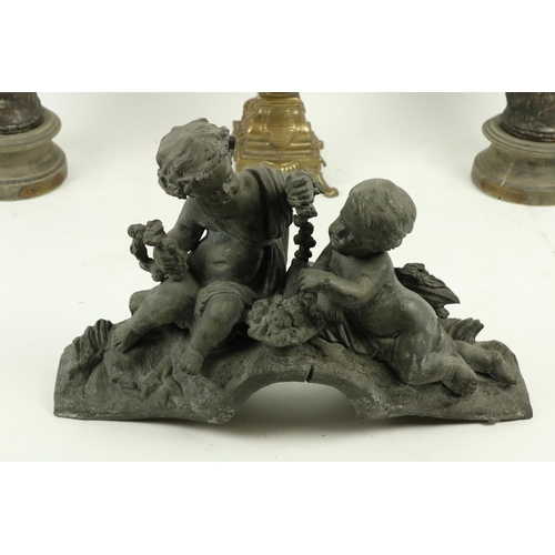 1013 - A pair of Spelter Figures, 'L'Agriculture' 18