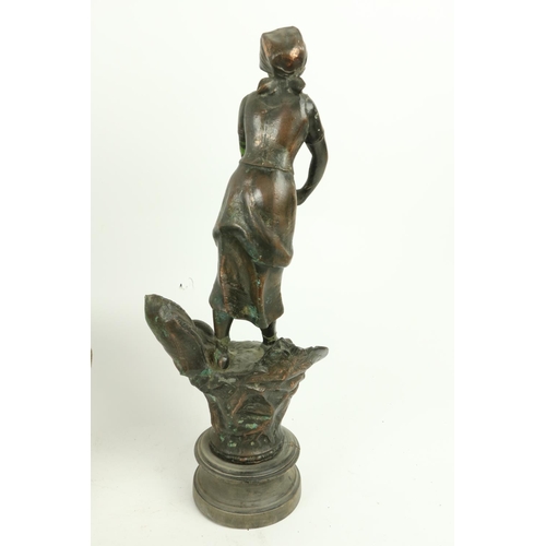 1013 - A pair of Spelter Figures, 'L'Agriculture' 18