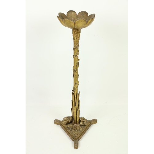 1096 - An important late 18th / early 19th Century carved gilt Jardinière Stand,  with ivy and reed clad st... 