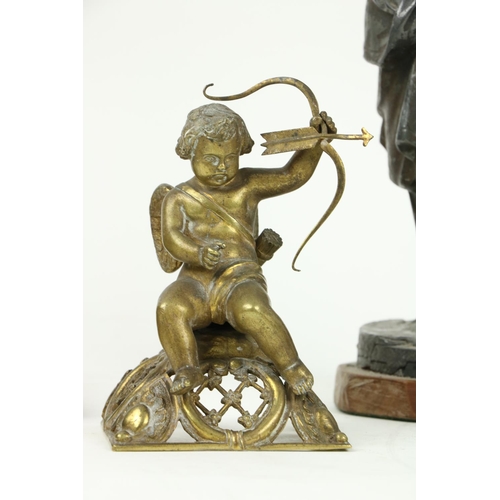 600 - A 19th Century lead Figure, of a classical Maiden with basket of flowers aloft, 13