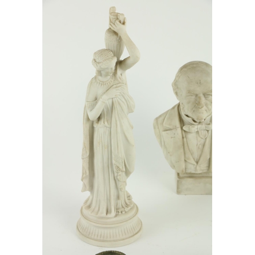 607 - A small Parian Bust of Gladstone, 7 1/2