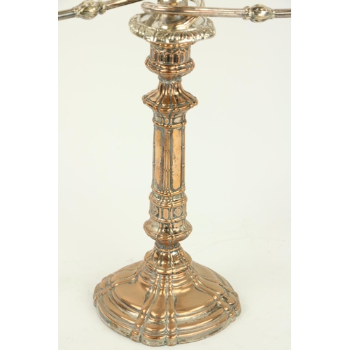 612 - A fine early pair of Sheffield silver plated two branch Candelabra, each with scrolling arms and urn... 