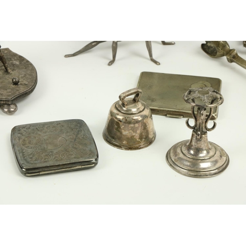 613 - A collection of miscellaneous silver and silver Plate ware, comprising three silver plated cigarette... 