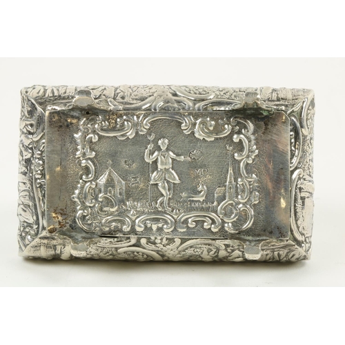 632 - A good early 20th Century silver Casket, with embossed classical decoration and a smaller pierced si... 