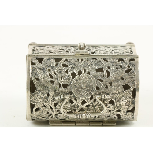 632 - A good early 20th Century silver Casket, with embossed classical decoration and a smaller pierced si... 