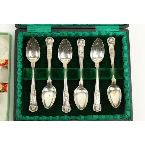 651 - A cased set of 6 Birmingham silver Kings pattern Coffee Spoons, a cased set of 6 Sheffield silver Co... 