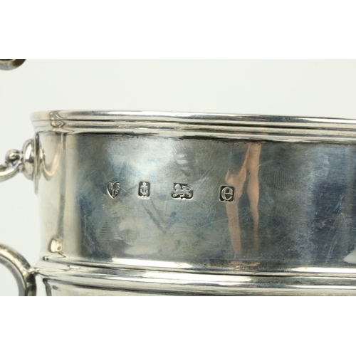 659 - A Georgian style English two handled silver Trophy, Birmingham Williams c. 1904, on separate circula... 